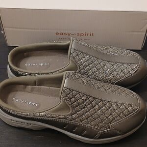 Easy Spirit Comfort Shoes Traveltime Bronze Shimmer Slip-On Women's Anti-Slip 8W